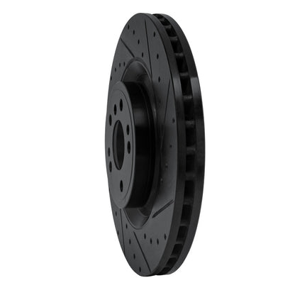R1 Concepts R1 13-19 Mercedes-Benz GLS350 Front Right Drilled & Slotted Black Brake Rotor