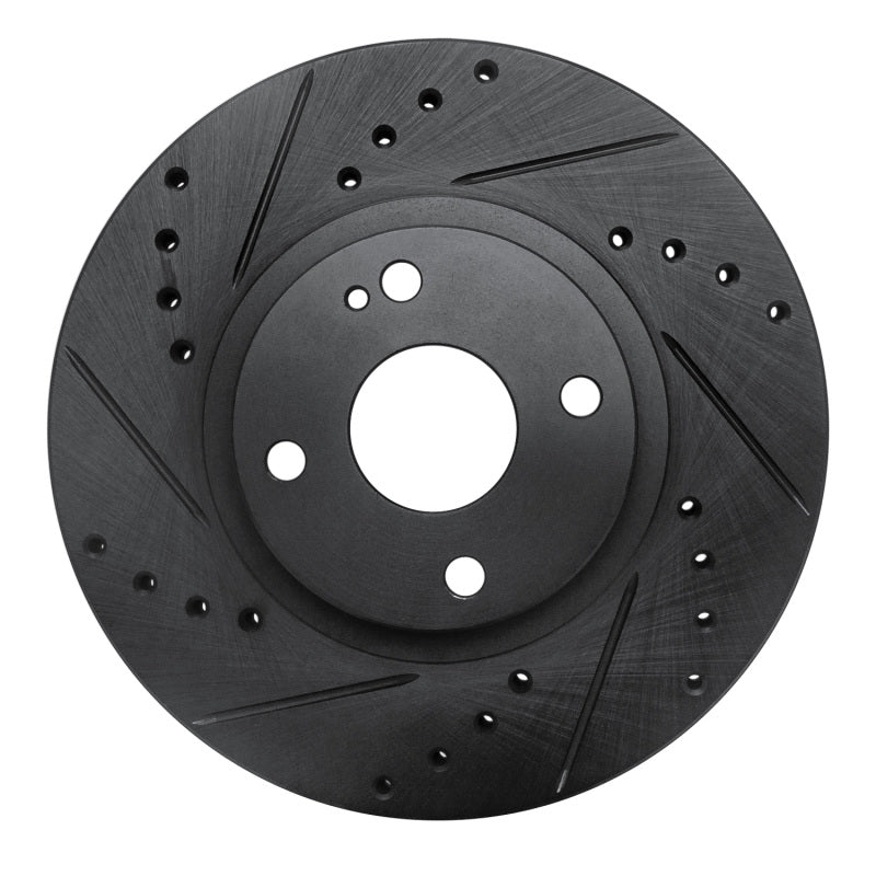 R1 Concepts R1 01-05 Mazda Miata Front Left Drilled & Slotted Black Brake Rotor