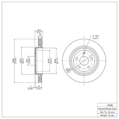 DFC 12-25 Dodge Durango Rear GeoSPEC Coated Rotor