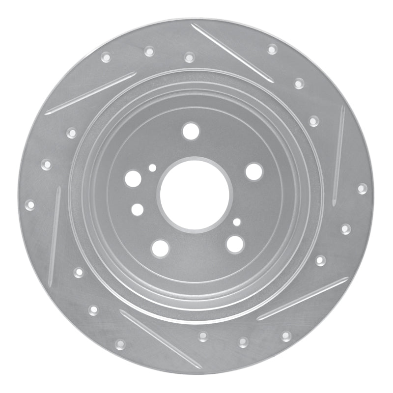R1 Concepts R1 09-15 Toyota Venza Rear Left Drilled & Slotted Silver Brake Rotor