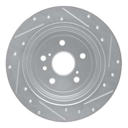 R1 Concepts R1 09-15 Toyota Venza Rear Left Drilled & Slotted Silver Brake Rotor