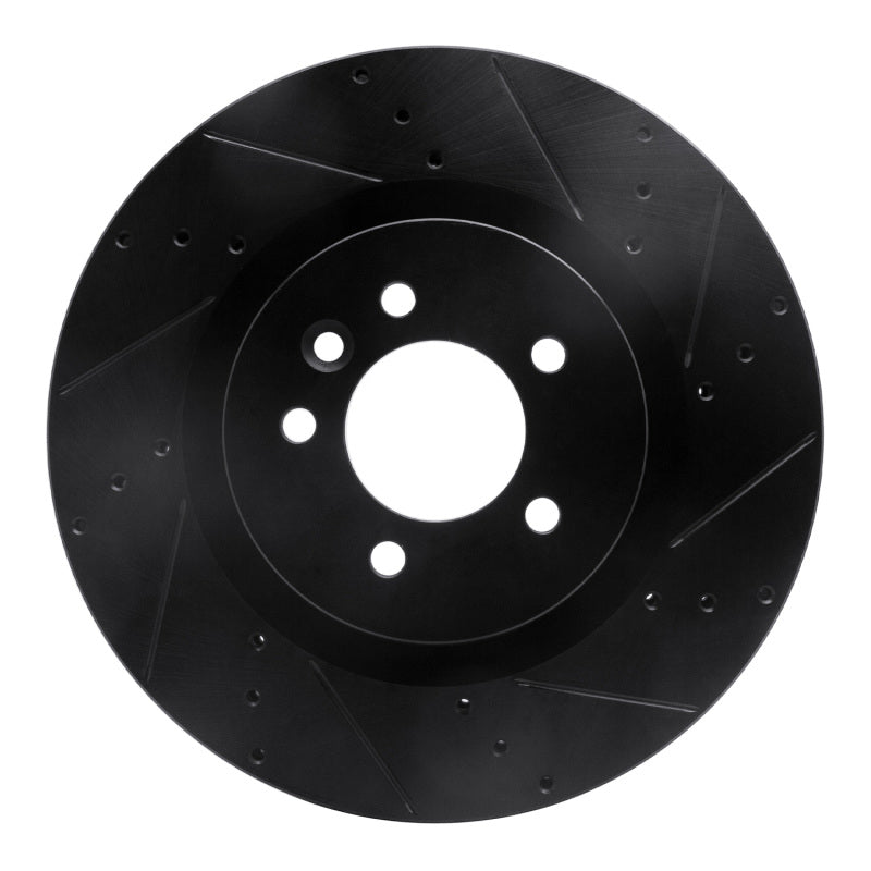 R1 Concepts R1 06-17 Land Rover Discovery (Latin America) Front Right Drilled & Slotted Black Brake Rotor