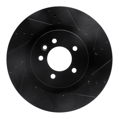 R1 Concepts R1 06-17 Land Rover Discovery (Latin America) Front Right Drilled & Slotted Black Brake Rotor