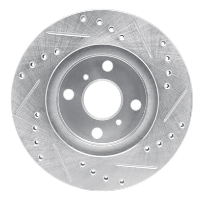 R1 Concepts R1 93-02 Chevrolet Prizm Front Left Drilled & Slotted Silver Brake Rotor