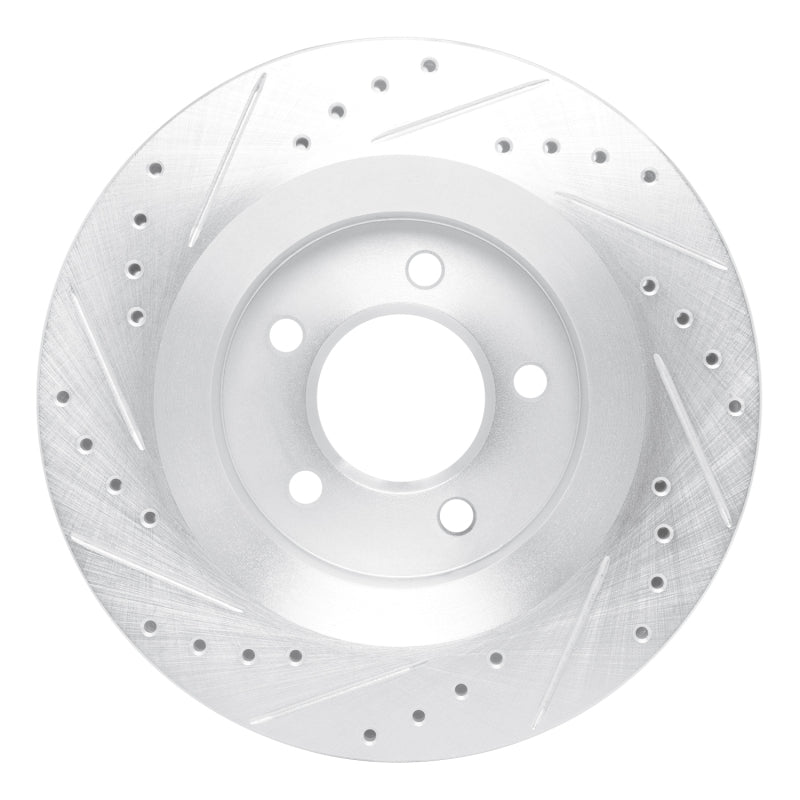 R1 Concepts R1 99-04 Chrysler 300M Front Right Drilled & Slotted Silver Brake Rotor