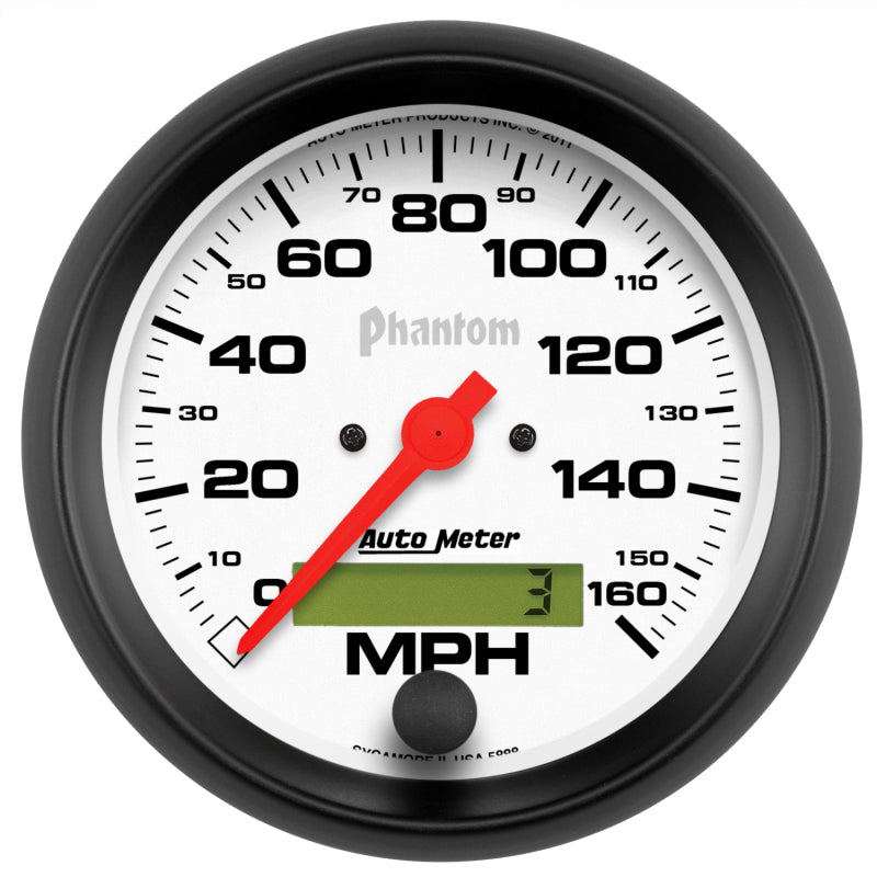 Autometer Phantom 3-3/8in 160 MPH In-Dash Electric Programmable Speedometer