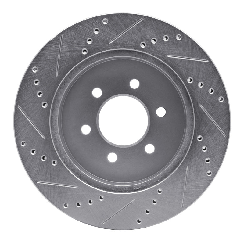 R1 Concepts R1 03-04 Dodge DAKOTA 4WD Front Right Drilled & Slotted Silver Brake Rotor