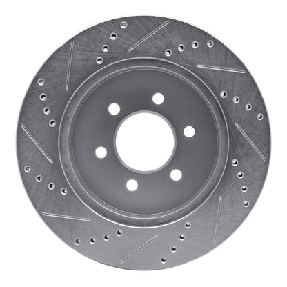 R1 Concepts R1 03-04 Dodge DAKOTA 4WD Front Right Drilled & Slotted Silver Brake Rotor