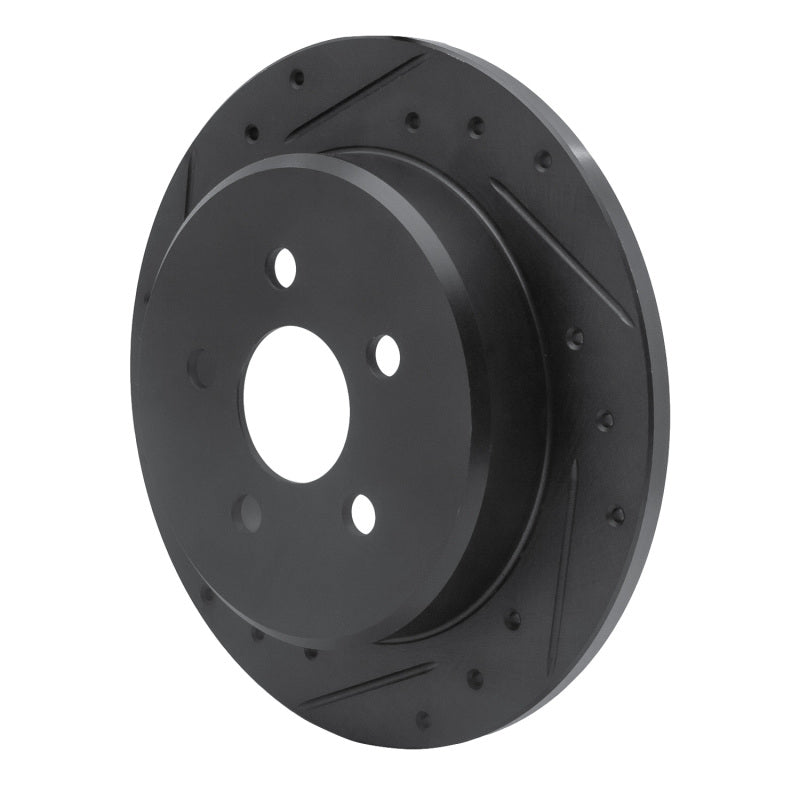R1 Concepts R1 03-10 Chrysler PT Cruiser Rear Left Drilled & Slotted Black Brake Rotor