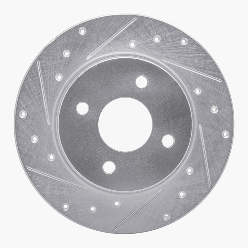 R1 Concepts R1 18-22 Ford Ecosport Rear Left Drilled & Slotted Silver Brake Rotor