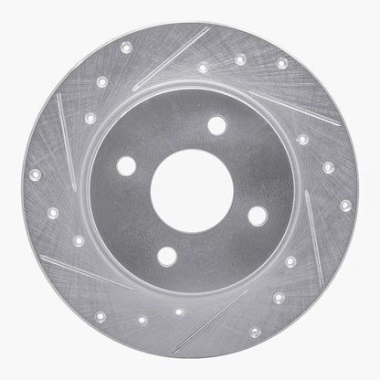 R1 Concepts R1 18-22 Ford Ecosport Rear Left Drilled & Slotted Silver Brake Rotor
