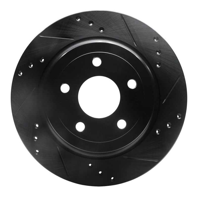 R1 Concepts R1 08-10 Chevrolet Cobalt Rear Right Drilled & Slotted Black Brake Rotor