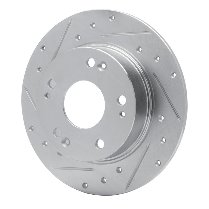 R1 Concepts R1 03-08 Acura TSX Rear Left Drilled & Slotted Silver Brake Rotor