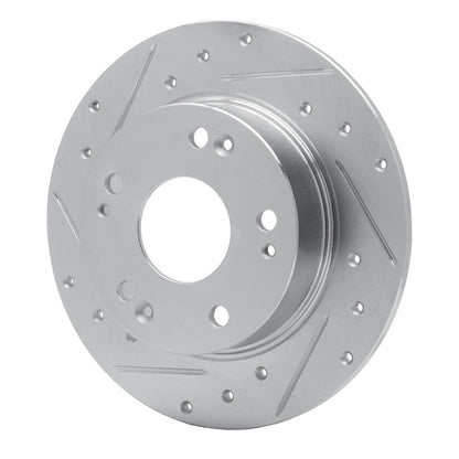 R1 Concepts R1 03-08 Acura TSX Rear Left Drilled & Slotted Silver Brake Rotor