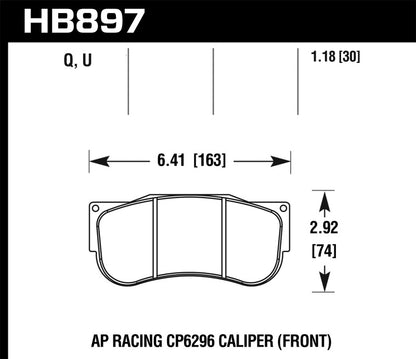 Hawk Performance Hawk DTC-70 AP Racing CP6269 Race Brake Pads