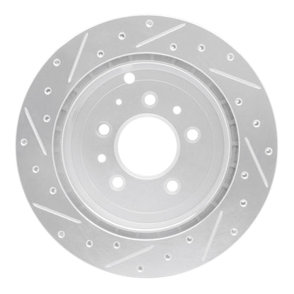 R1 Concepts R1 07-12 Ford Edge Rear Right Drilled & Slotted Silver Brake Rotor