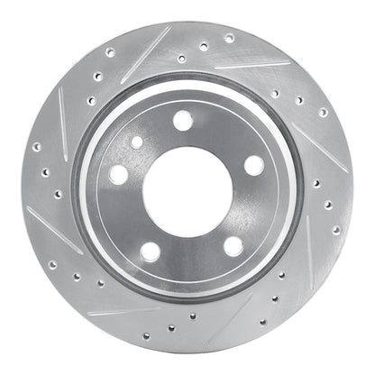 R1 Concepts R1 88-94 BMW 740I Rear Left Drilled & Slotted Silver Brake Rotor