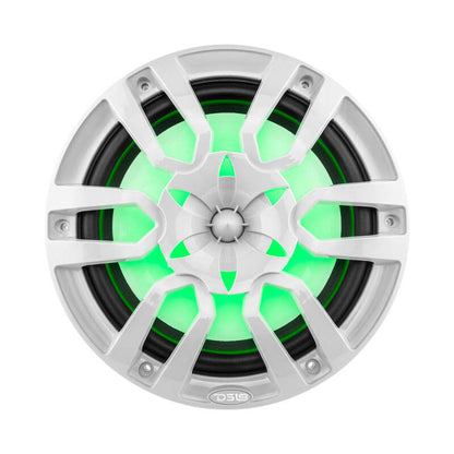 DS18 NXL Series Coaxial Marine Speaker w/ RGB Lights 10in 2-Way 200 Watts RMS 4 ohm White