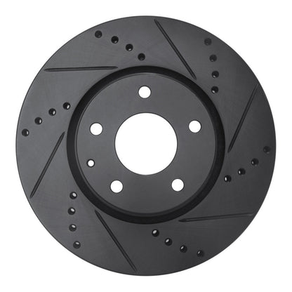 R1 Concepts R1 16-25 Mazda 6 Front Right Drilled & Slotted Black Brake Rotor