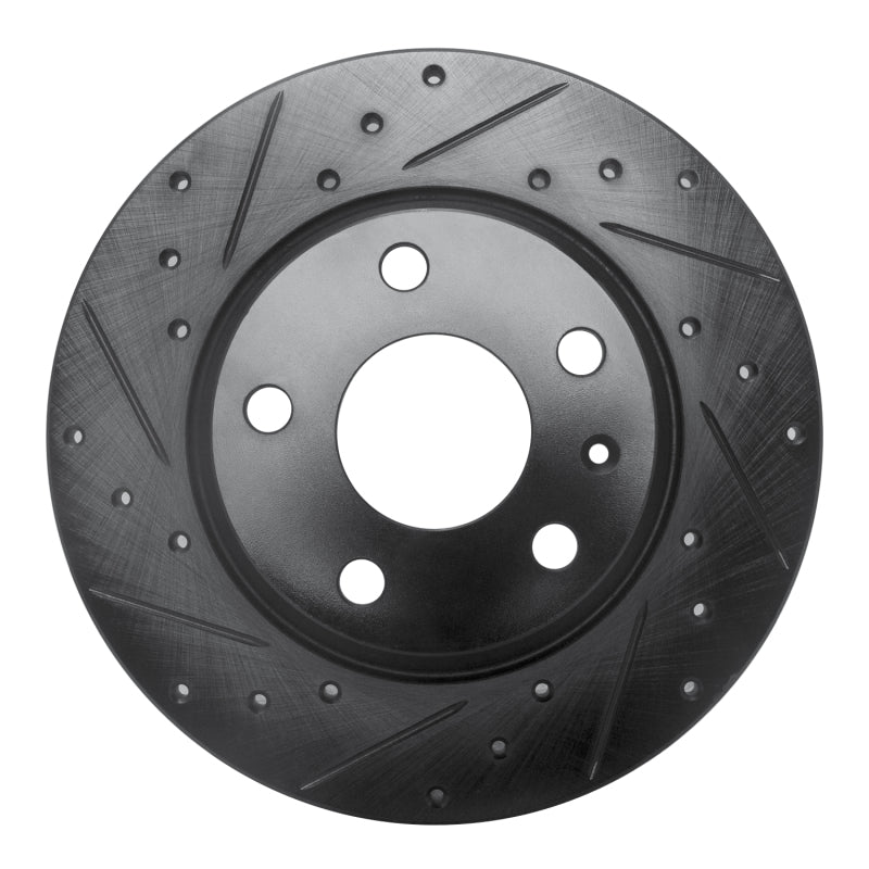 R1 Concepts R1 08-15 Audi TT Quattro Rear Left Drilled & Slotted Black Brake Rotor