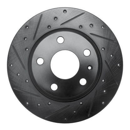 R1 Concepts R1 08-15 Audi TT Quattro Rear Left Drilled & Slotted Black Brake Rotor