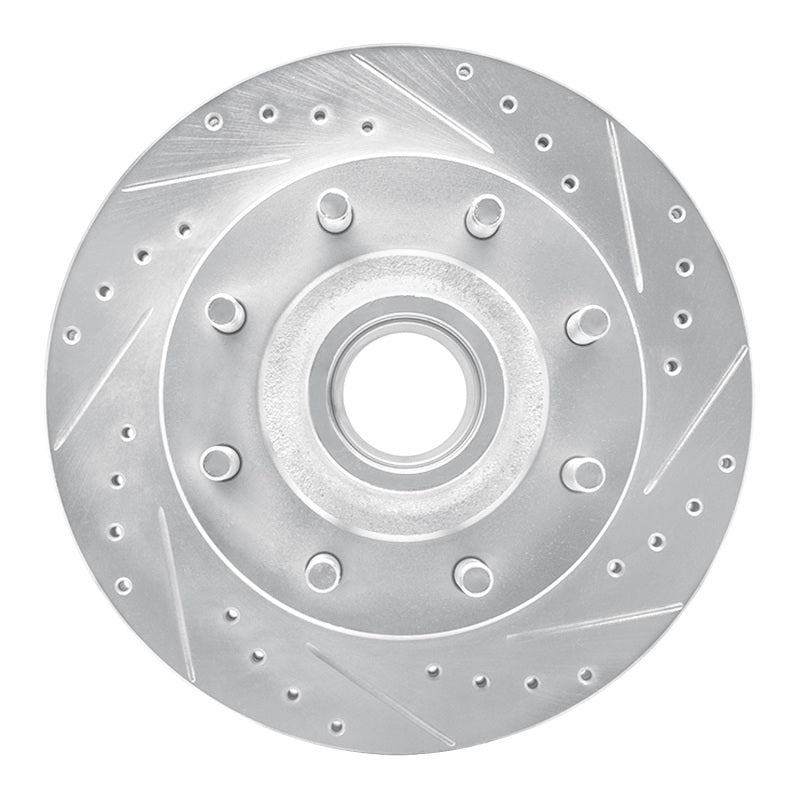 R1 Concepts R1 95-04 Ford E-350 Econoline Front Right Drilled & Slotted Silver Brake Rotor