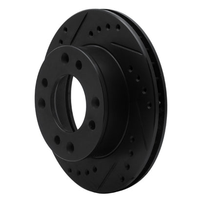 R1 Concepts R1 86-88 Mazda RX-7 Front Left Drilled & Slotted Black Brake Rotor