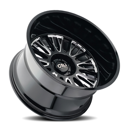 Cali Off-Road 9116 Vertex 20x10 / 5x127 BP / -25mm Offset / 78.1mm Hub Gloss Black Milled Wheel