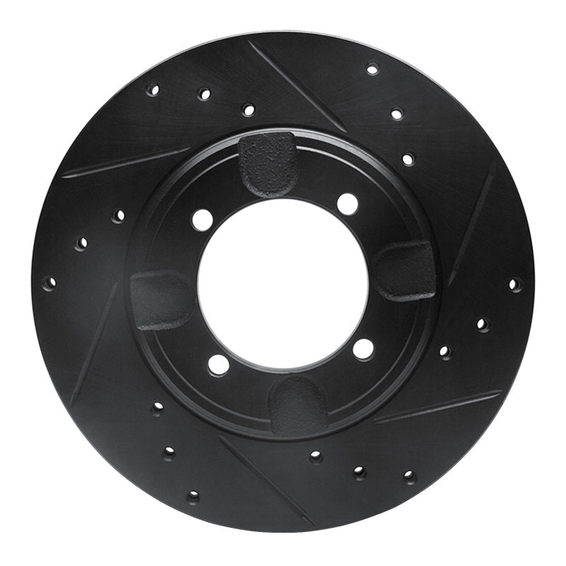 R1 Concepts R1 92-98 Hyundai Elantra Front Right Drilled & Slotted Black Brake Rotor
