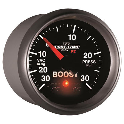 Autometer Sport-Comp II 52mm 30 IN HG / 30 PSI Electronic Boost/Vacuum Gauge