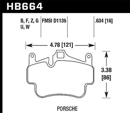 Hawk Performance Hawk Porsche 911 ER-1 Endurance Racing Brake Pads (Works with Iron/Metal Rotors)