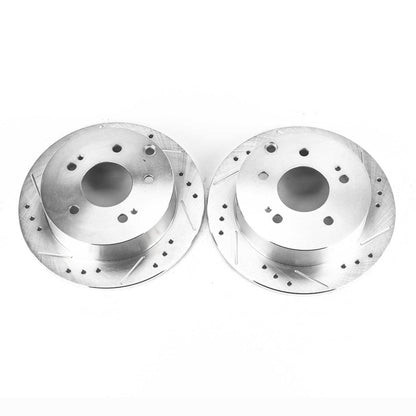 PowerStop Power Stop 06-12 Mitsubishi Eclipse Rear Evolution Drilled & Slotted Rotors - Pair