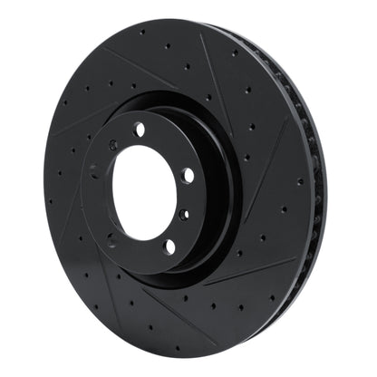 R1 Concepts R1 10-24 Audi RS e-Tron GT Right Front Drilled & Slotted Black Brake Rotor