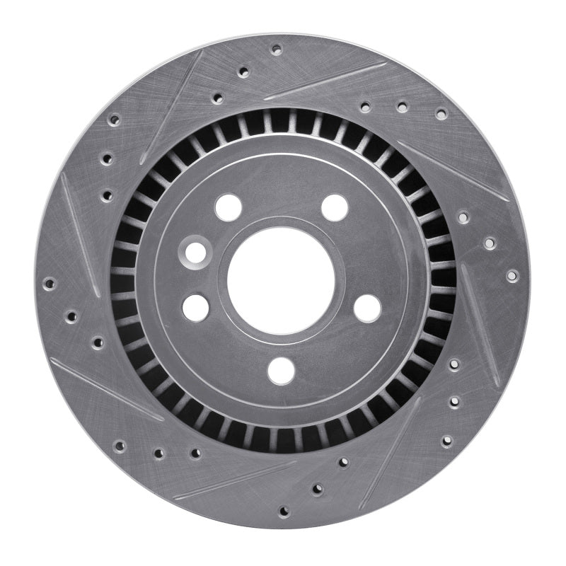 R1 Concepts R1 07-18 Volvo V60 Rear Left Drilled & Slotted Silver Brake Rotor