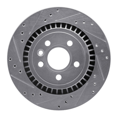 R1 Concepts R1 07-18 Volvo V60 Rear Left Drilled & Slotted Silver Brake Rotor