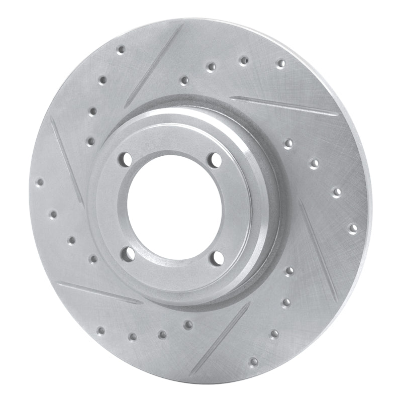 R1 Concepts R1 69-89 Peugeot 504 Front Left Drilled & Slotted Silver Brake Rotor