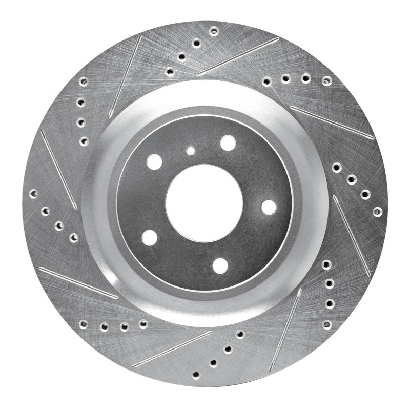 R1 Concepts R1 19-24 Infiniti QX55 Front Left Drilled & Slotted Silver Brake Rotor