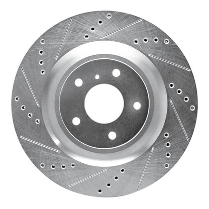 R1 Concepts R1 19-24 Infiniti QX55 Front Left Drilled & Slotted Silver Brake Rotor