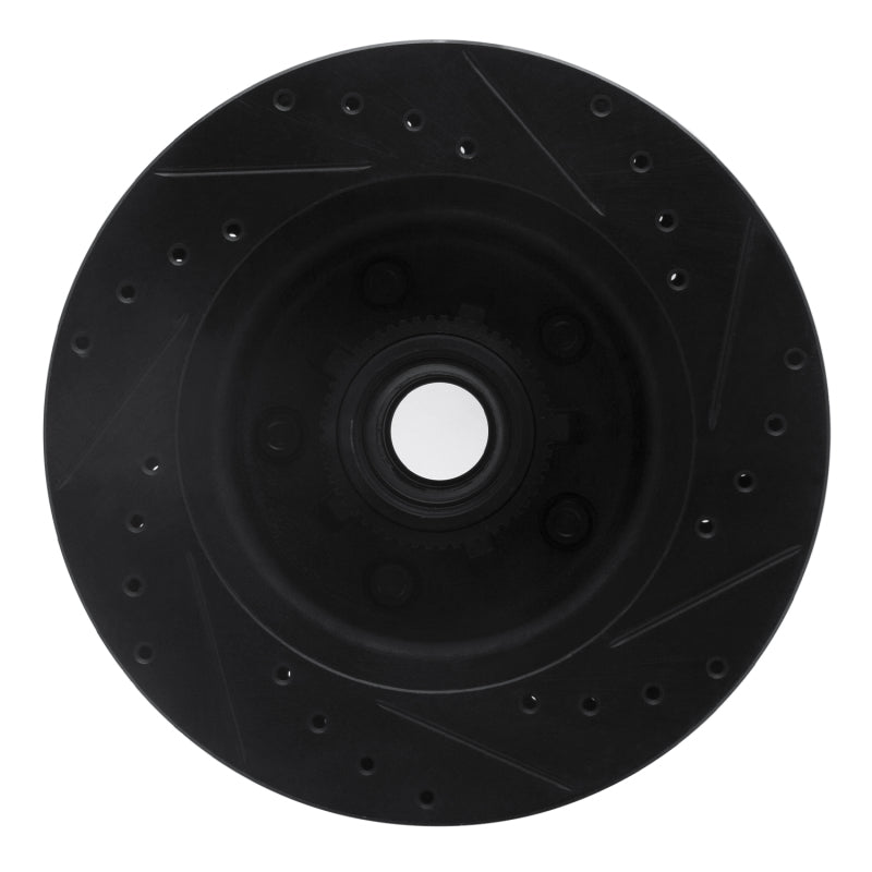 R1 Concepts R1 1990-2002 Chevrolet Astro Front Left Drilled & Slotted Black Brake Rotor