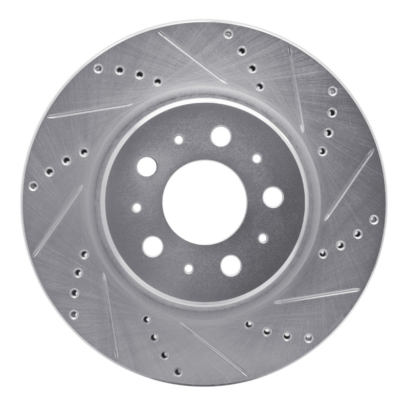 R1 Concepts R1 17-25 Tesla Model 3 Front Right Drilled & Slotted Silver Brake Rotor