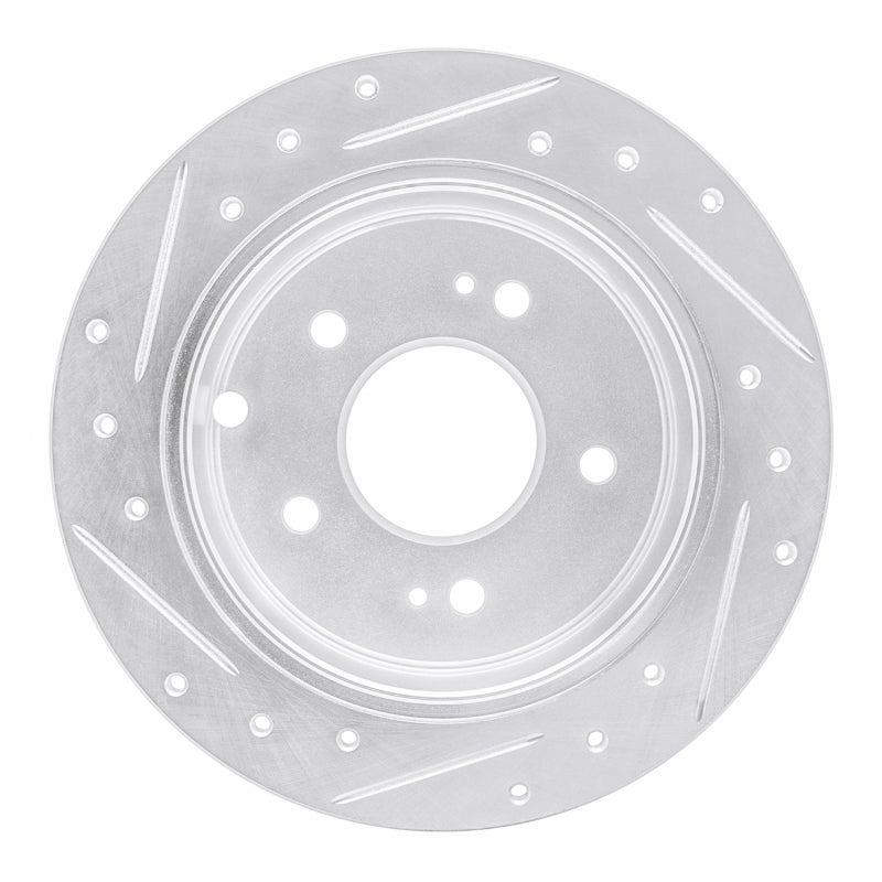 R1 Concepts R1 04-12 Mitsubishi Eclipse Rear Right Drilled & Slotted Silver Brake Rotor