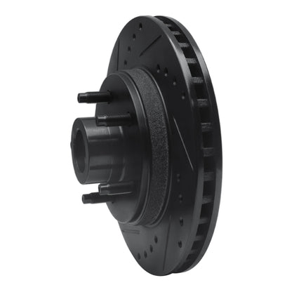 R1 Concepts R1 87-92 Lincoln Mark VII Front Left Drilled & Slotted Black Brake Rotor