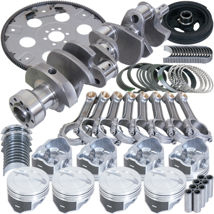 Eagle Chevy 350 1Pc 3.750in Crank 5.700in I-Beam Rods 4.060in Pistons 168 Tooth FP Balanced Assembly