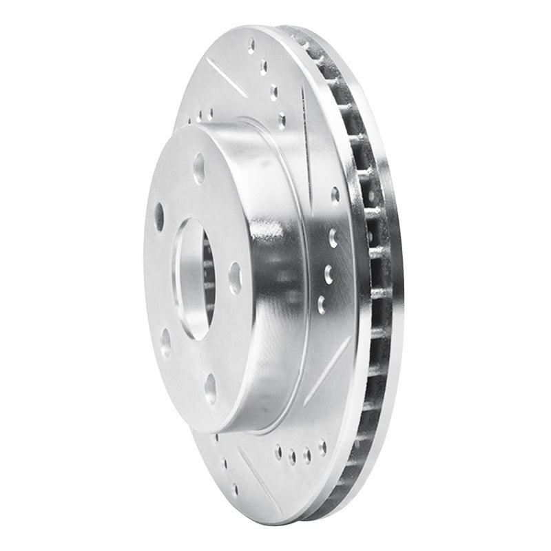 R1 Concepts R1 91-94 Toyota Previa Front Right Drilled & Slotted Silver Brake Rotor