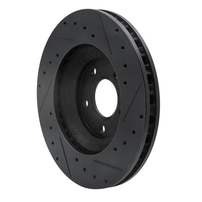 R1 Concepts R1 04-08 Cadillac CTS Front Left Drilled & Slotted Black Brake Rotor