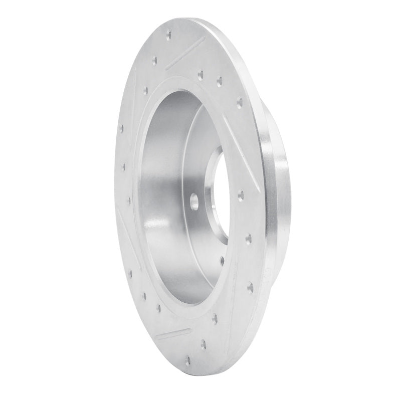R1 Concepts R1 89-98 Nissan 240SX Rear Right Drilled & Slotted Silver Brake Rotor