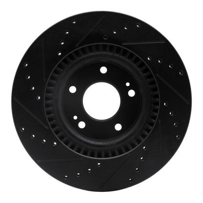 R1 Concepts R1 11-25 Hyundai Tucson Front Right Drilled & Slotted Black Brake Rotor