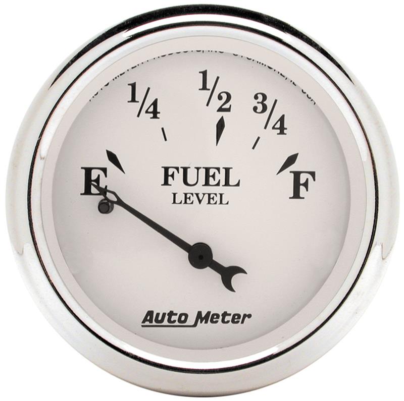 AutoMeter Auto Meter Old Tyme White 2-1/16in 0-30 OHM Electric Fuel Level Gauge