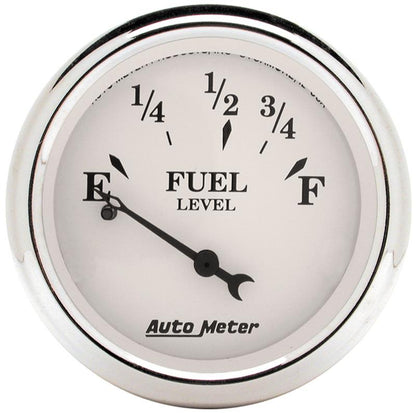 AutoMeter Auto Meter Old Tyme White 2-1/16in 0-30 OHM Electric Fuel Level Gauge