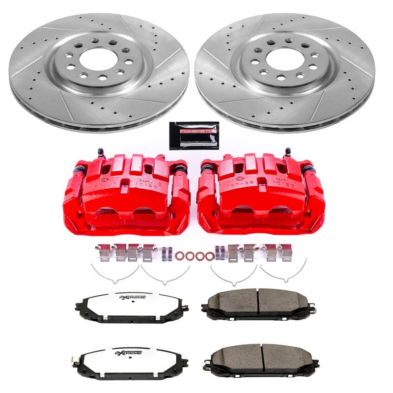 PowerStop Power Stop 14-16 Jeep Cherokee Front Z36 Truck & Tow Kit w/Cals